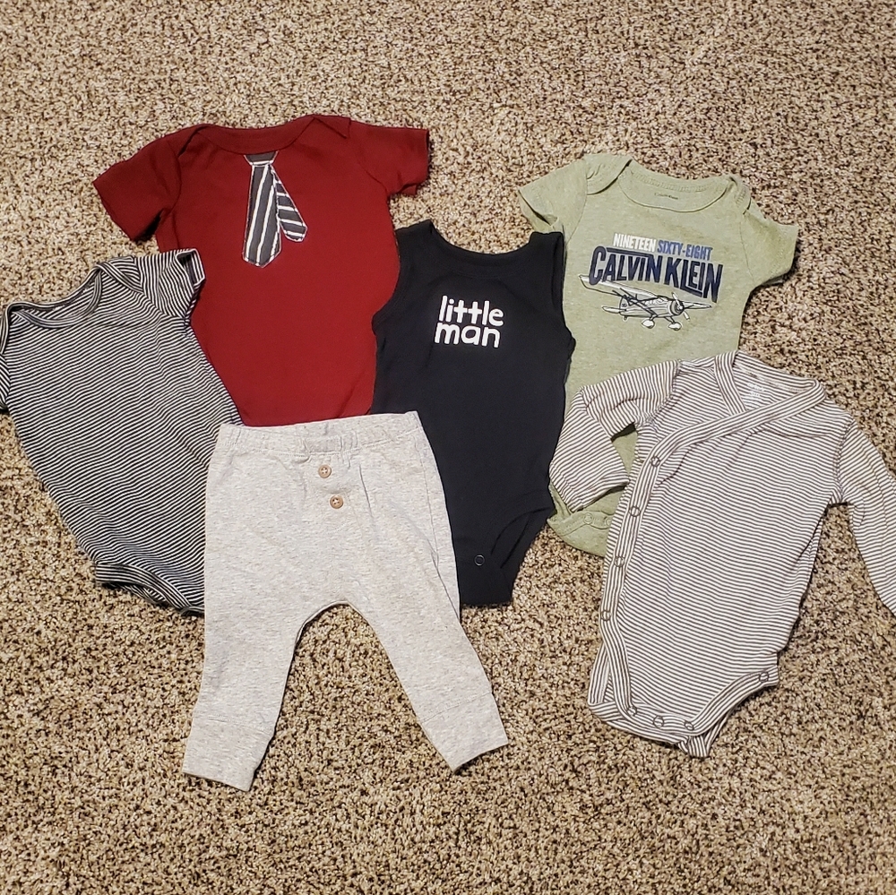 Little Man theme Lot of 6 Baby Clothes - 3M